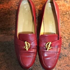 Hermes red Leather Loafers